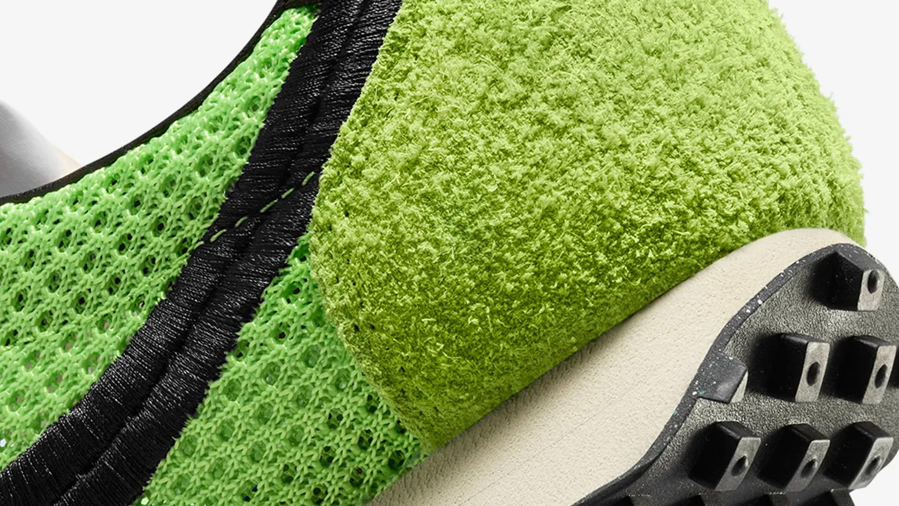 closeup of green nike shoe