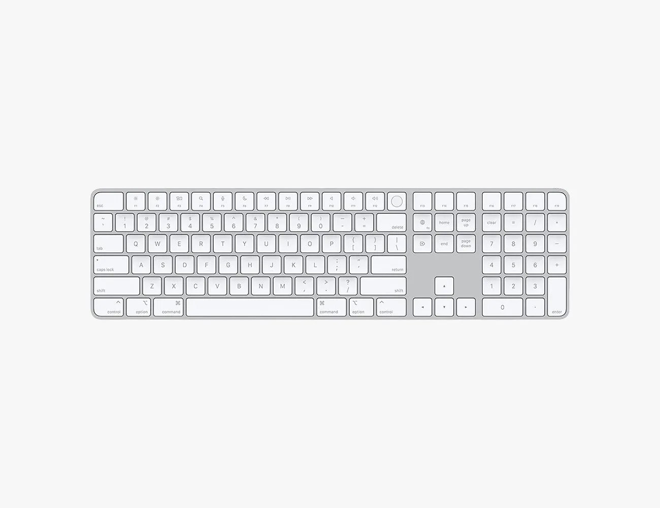 apple magic keyboard with touch id and numeric keypad for mac computers with apple silicon in white