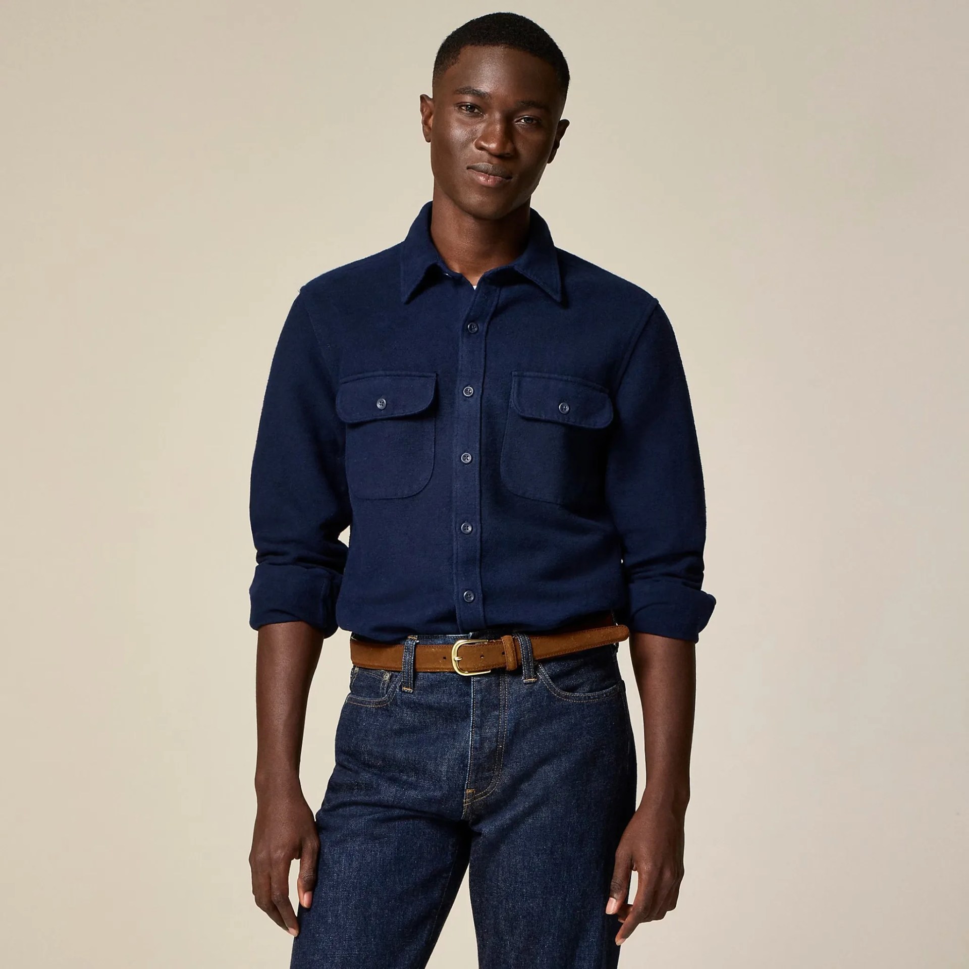 J.Crew blue chamois shirt