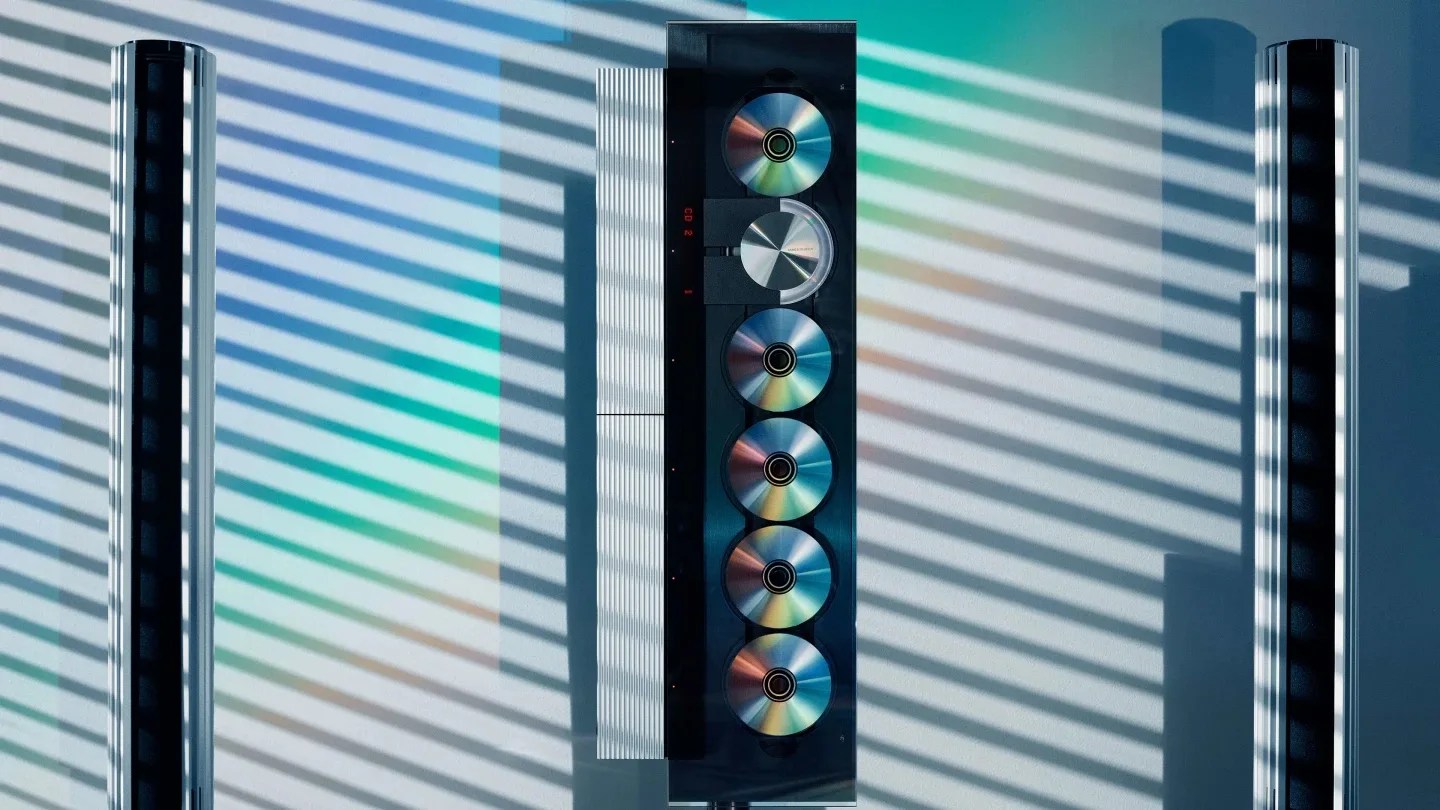 cd player in a dark room with shadows