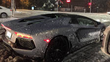 A Lamborghini Aventador is the perfect winter beater in Canada