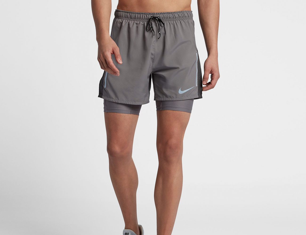 running shorts with compression liner 